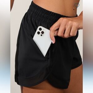 Athleta Mesh Racer Run Shorts